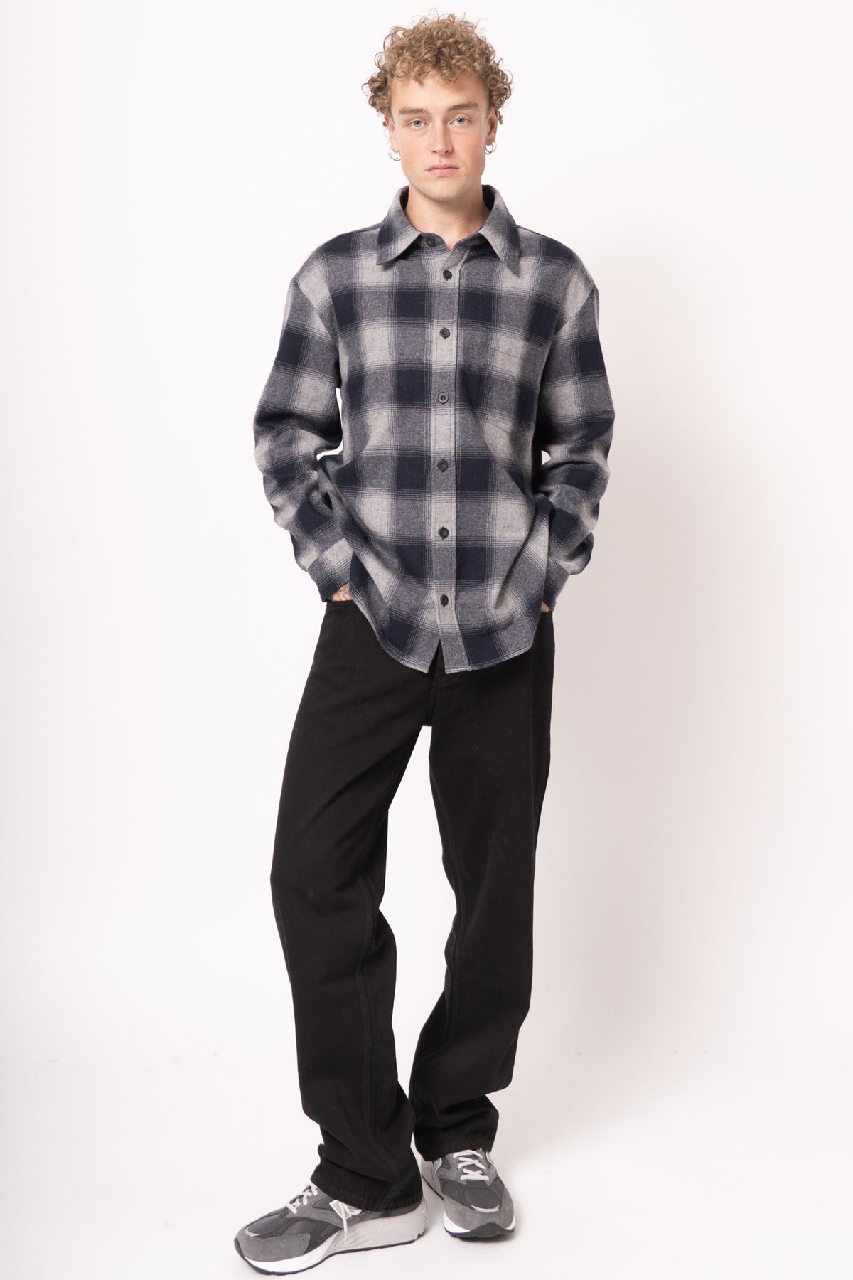 Light Grey Checked Overshirt
