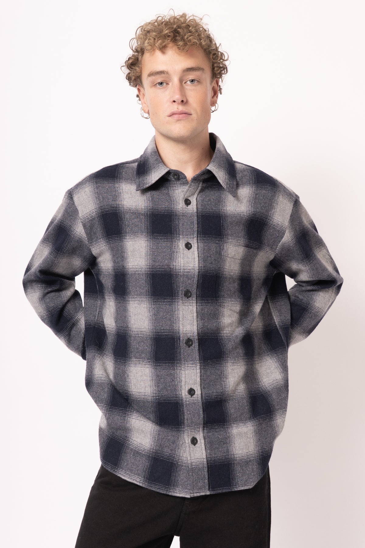 Light Grey Checked Overshirt
