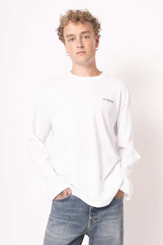 Nicholasst Logo LS T-Shirt White