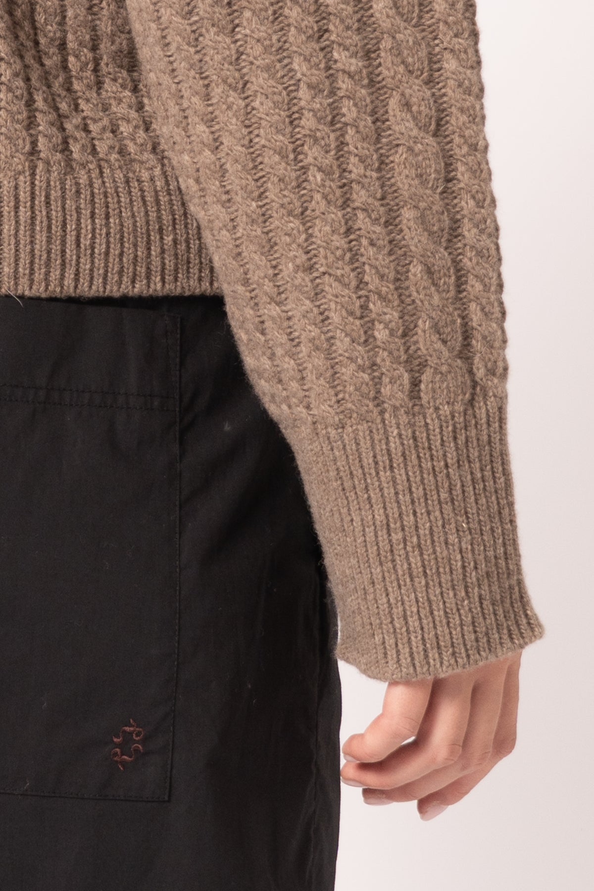 Gertrud Cable Cardigan Coffee Melange