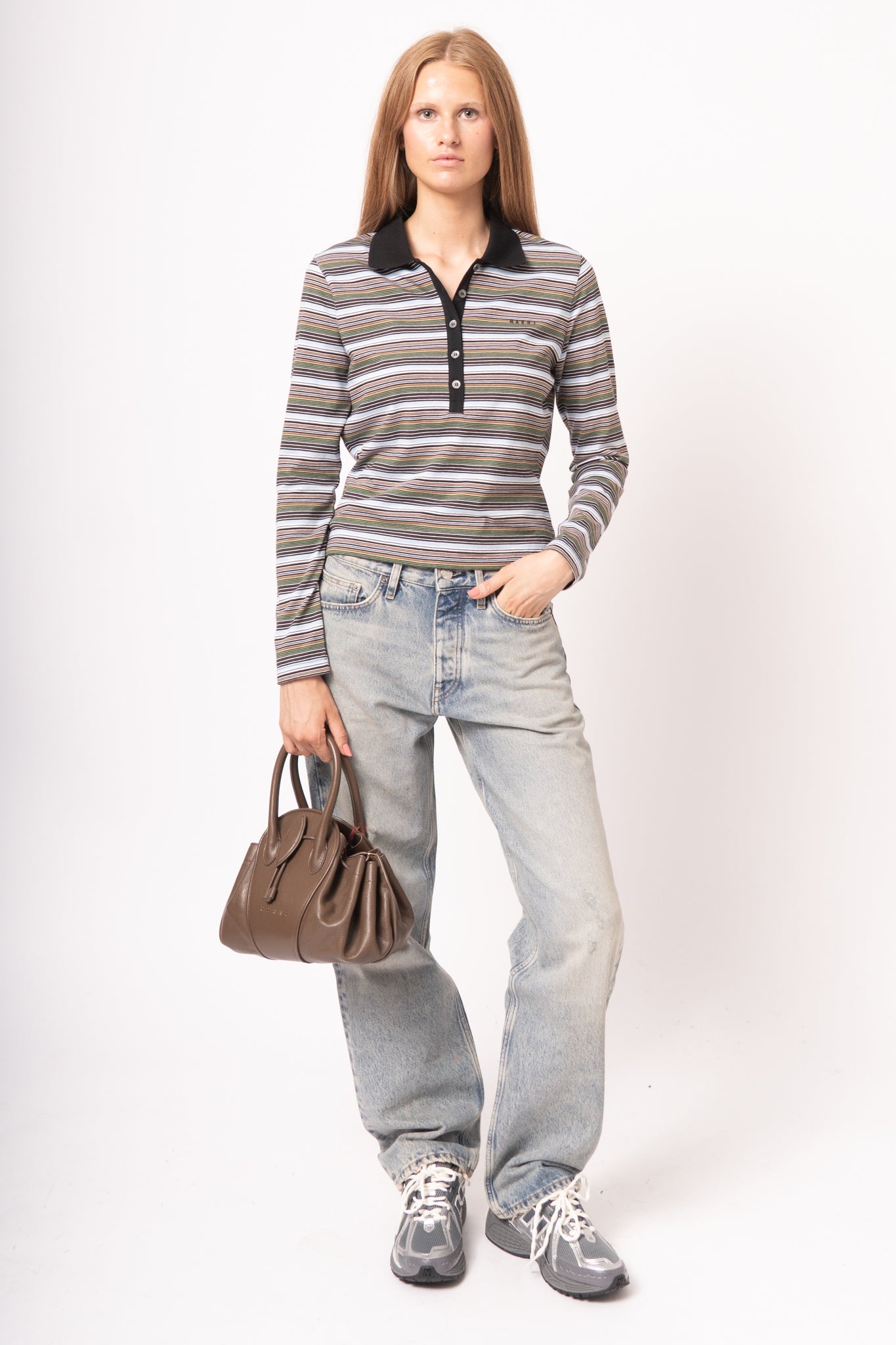 Multicolour Striped Jersey Polo Shirt