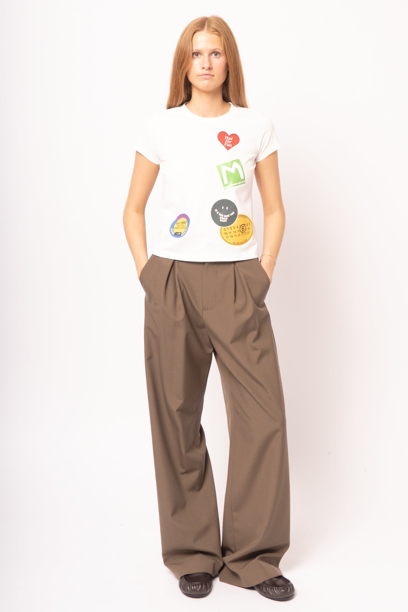 Stamp Print T-Shirt White