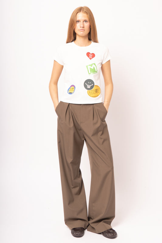 Stamp Print T-Shirt White