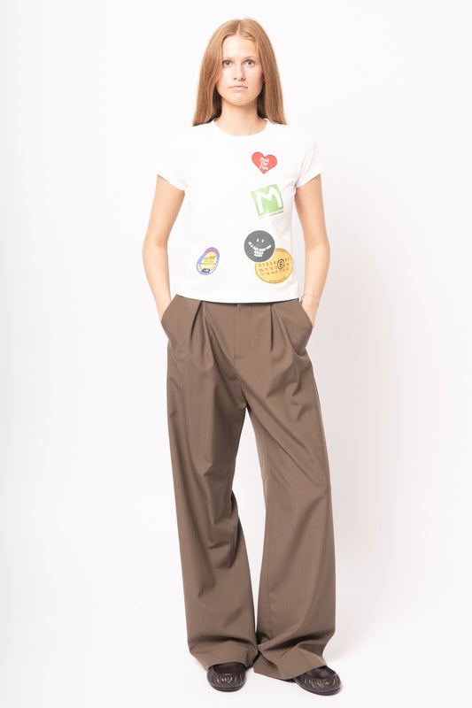 Stamp Print T-Shirt White