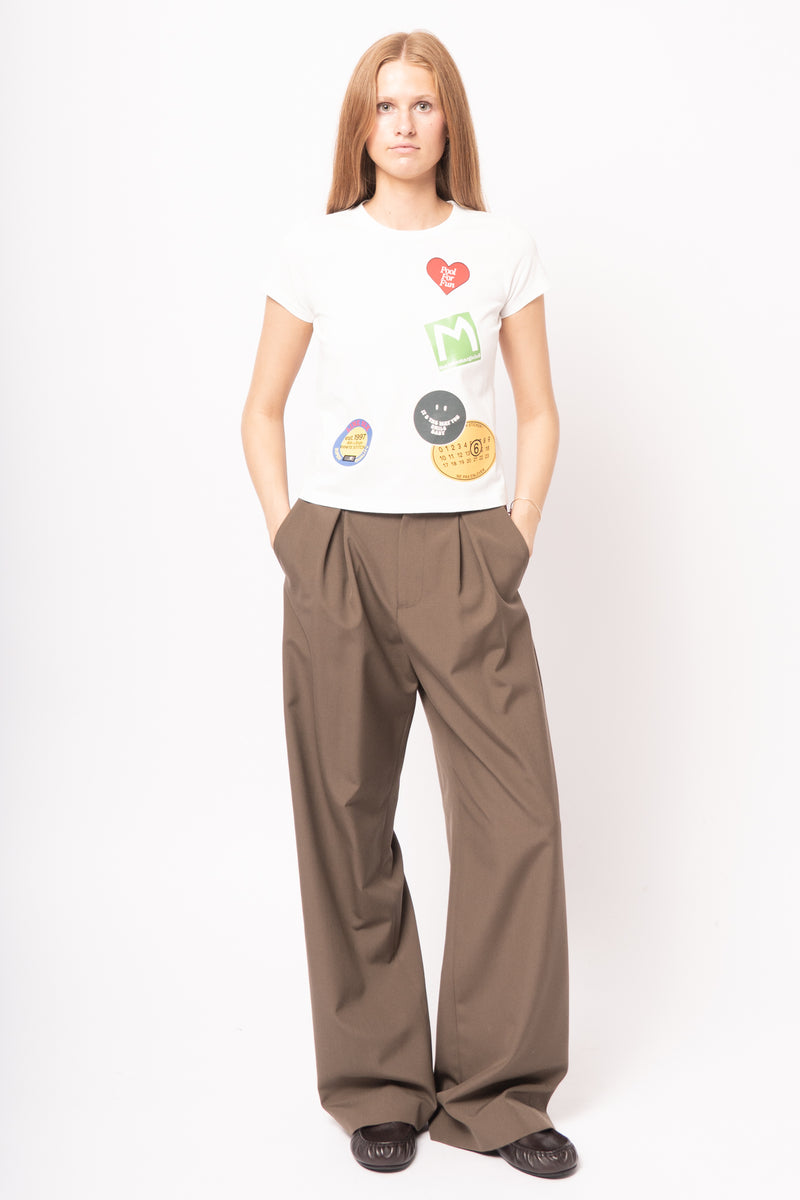 Stamp Print T-Shirt White