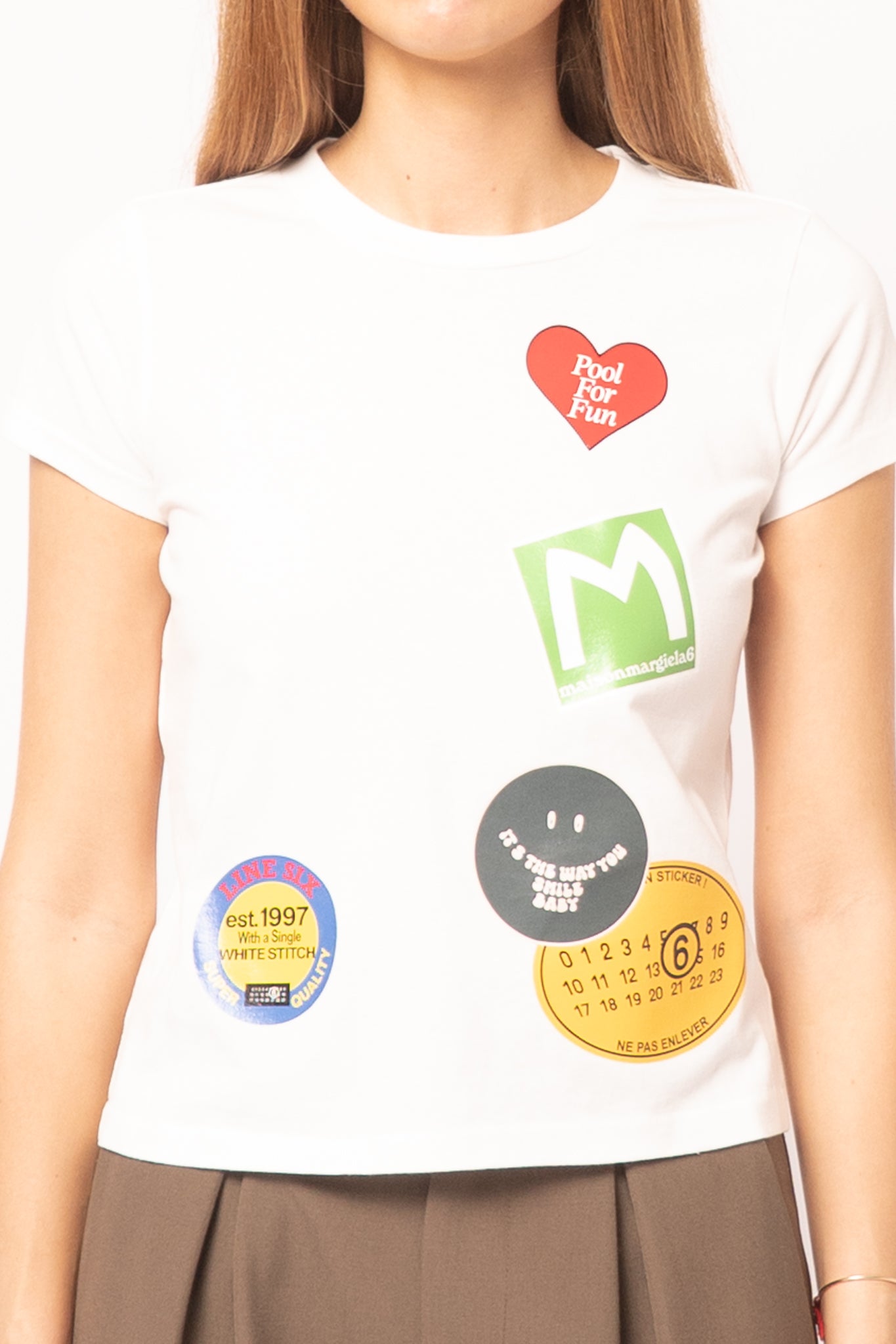 Stamp Print T-Shirt White