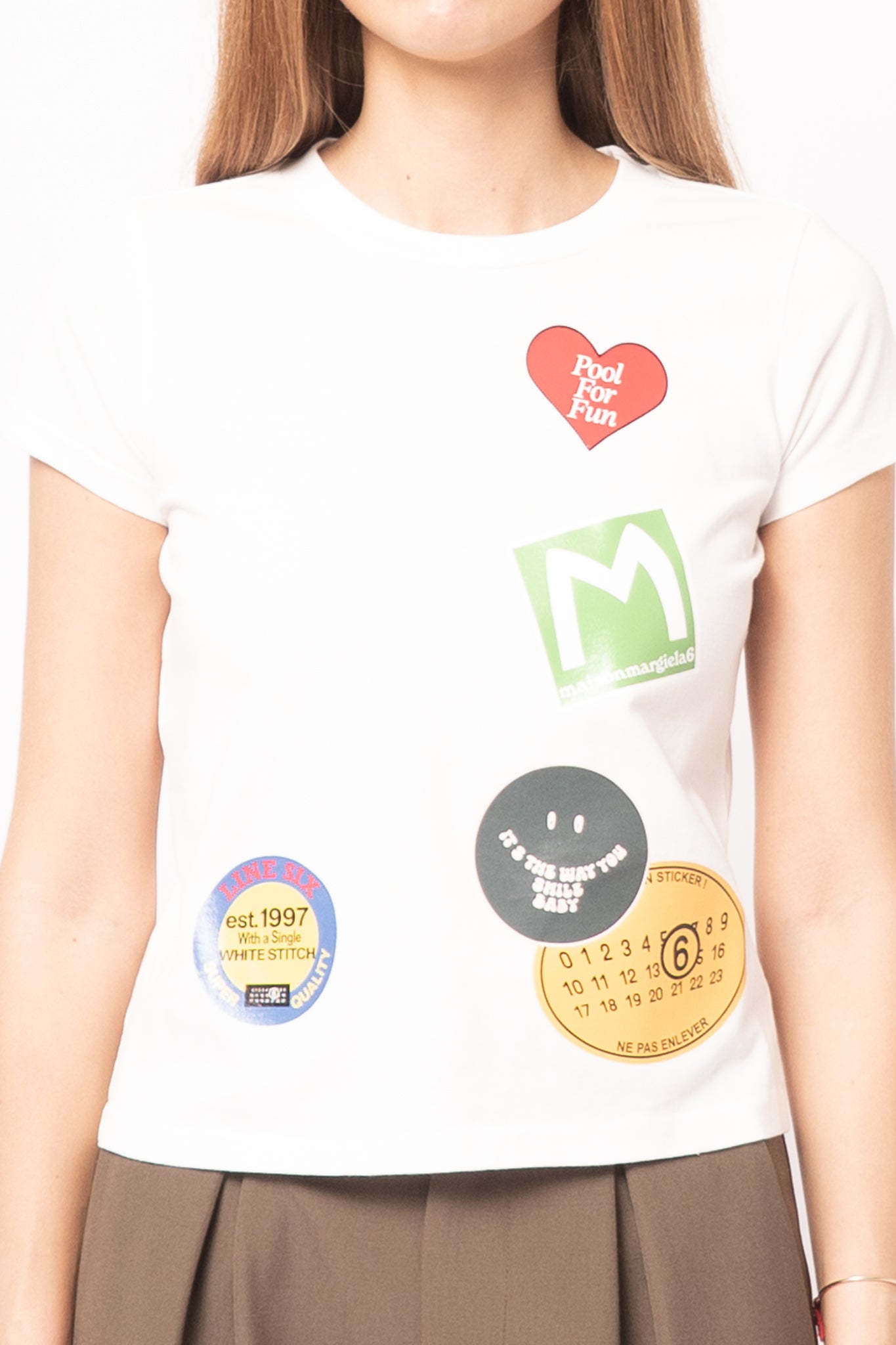 Stamp Print T-Shirt White