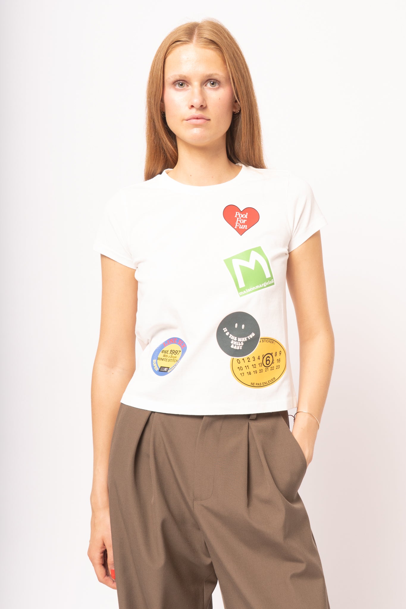 Stamp Print T-Shirt White