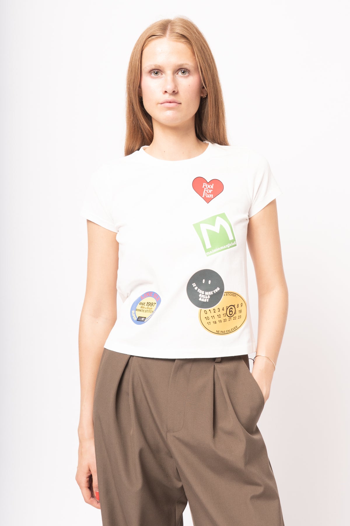 Stamp Print T-Shirt White