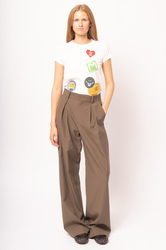 Mannequin Label Wool Blend Pleated Trousers