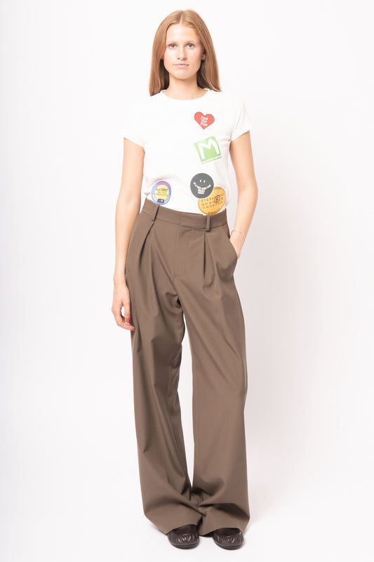 Mannequin Label Wool Blend Pleated Trousers