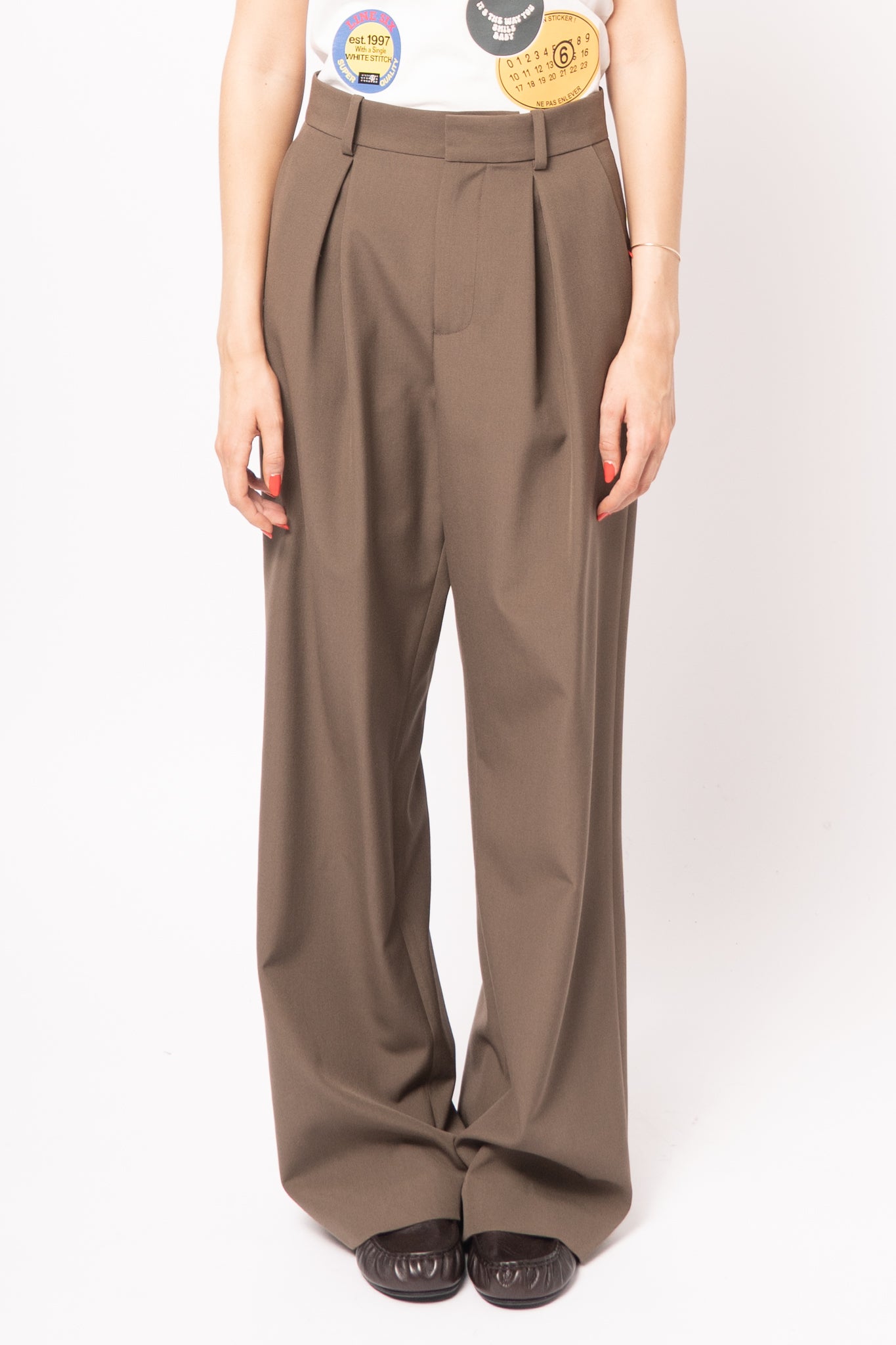 Mannequin Label Wool Blend Pleated Trousers