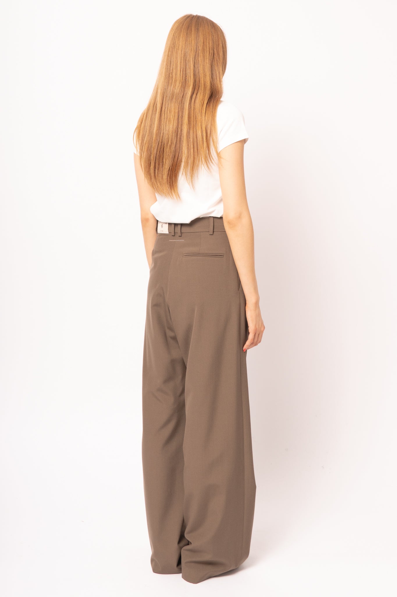 Mannequin Label Wool Blend Pleated Trousers