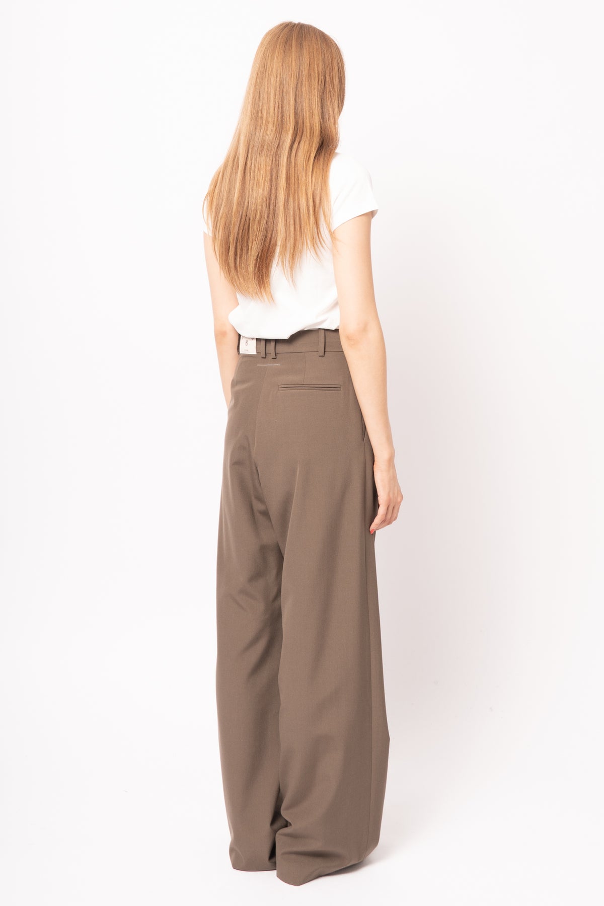 Mannequin Label Wool Blend Pleated Trousers