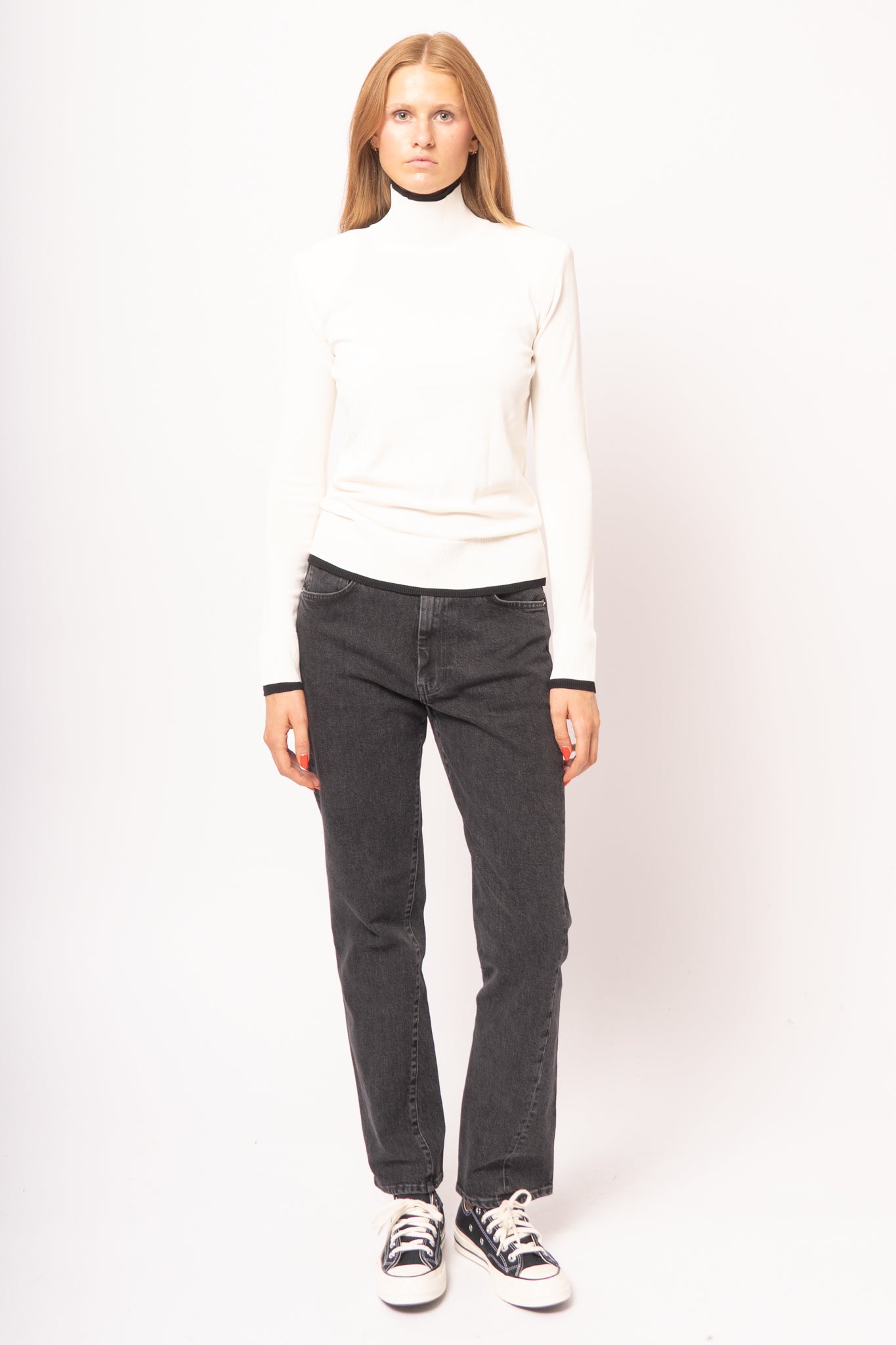 Fitted Ribbed Top Off-White
