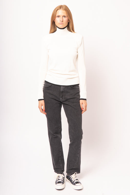 Fitted Ribbed Top Off-White