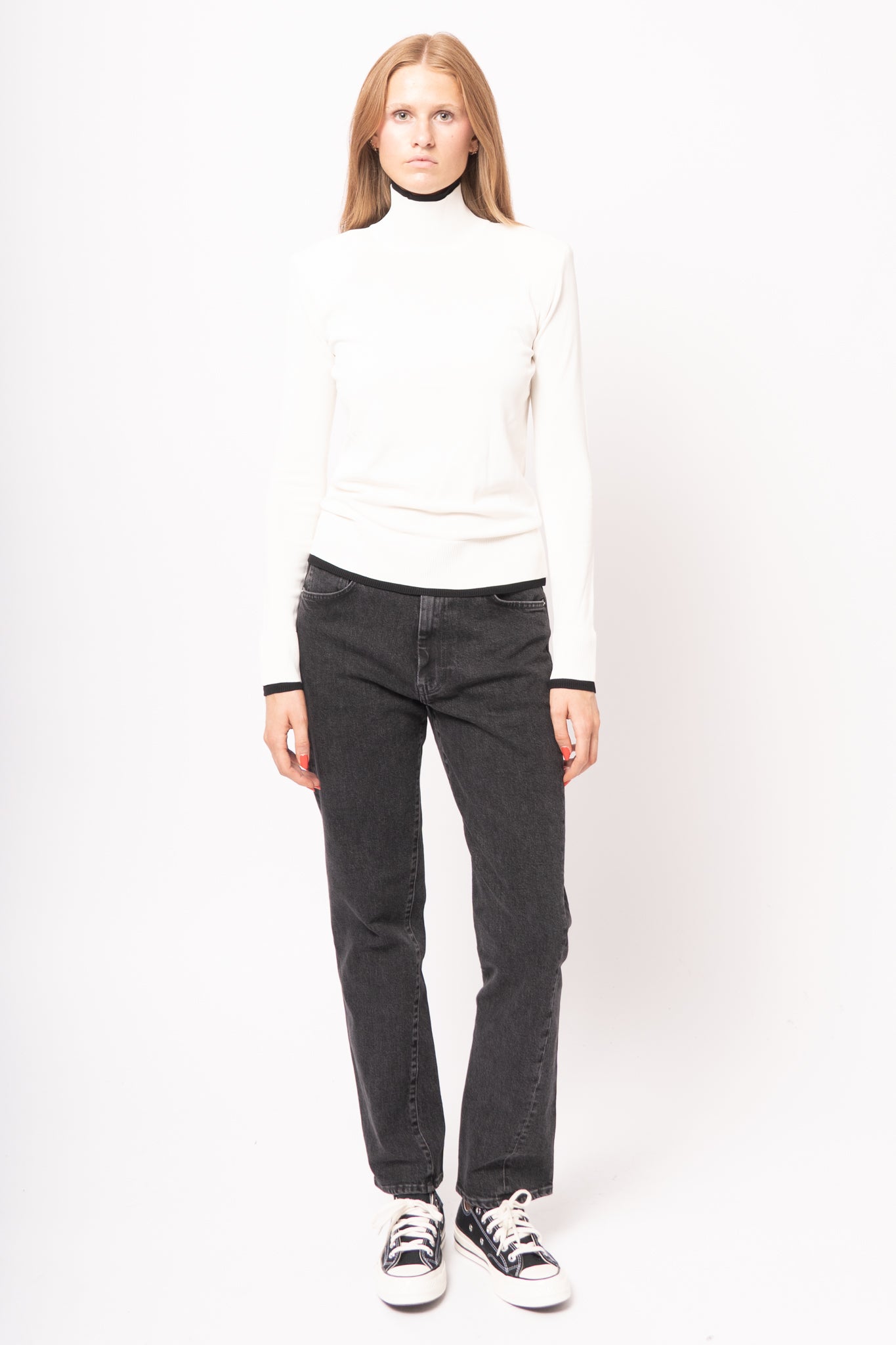 Fitted Ribbed Top Off-White