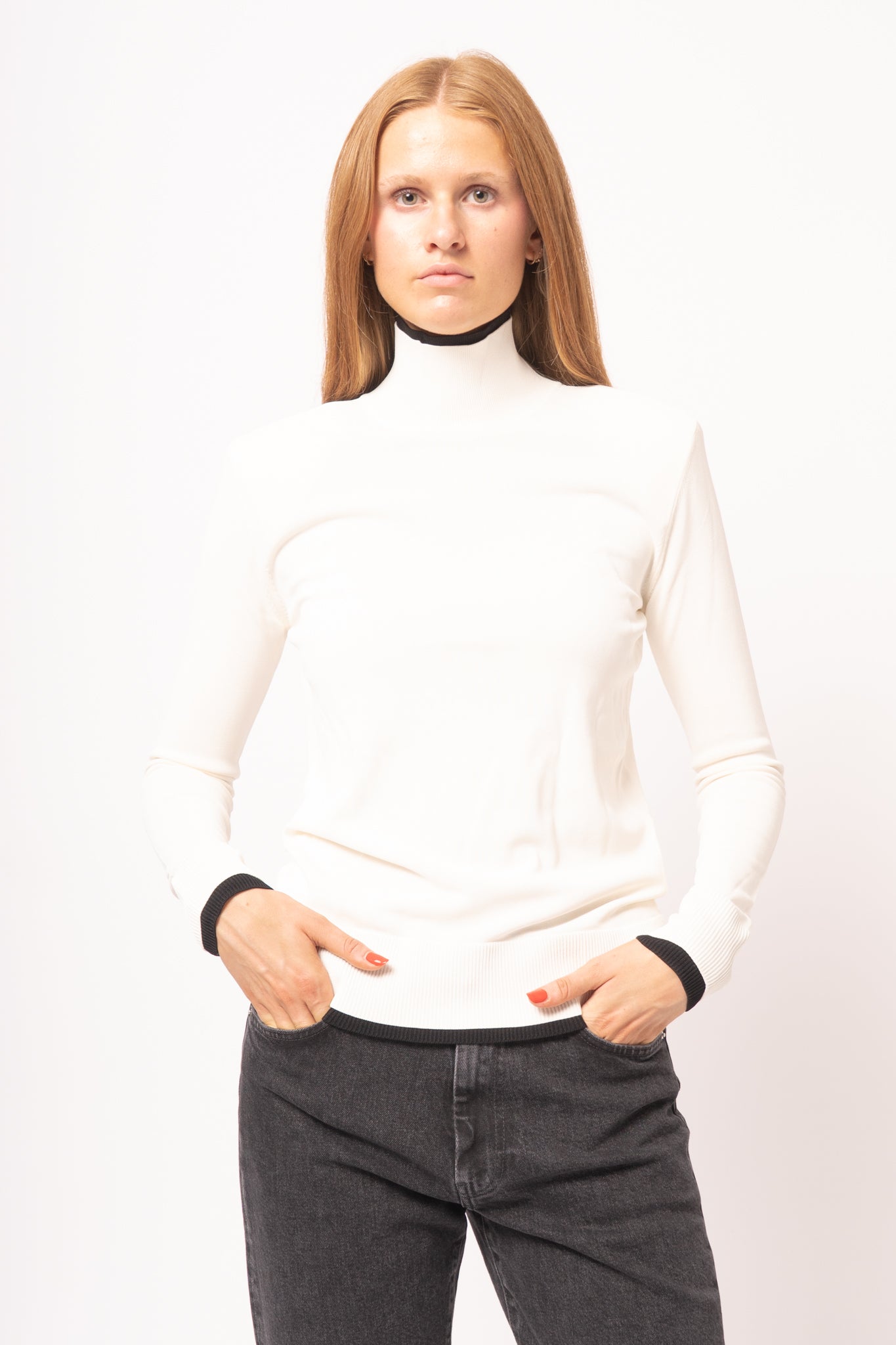 Fitted Ribbed Top Off-White