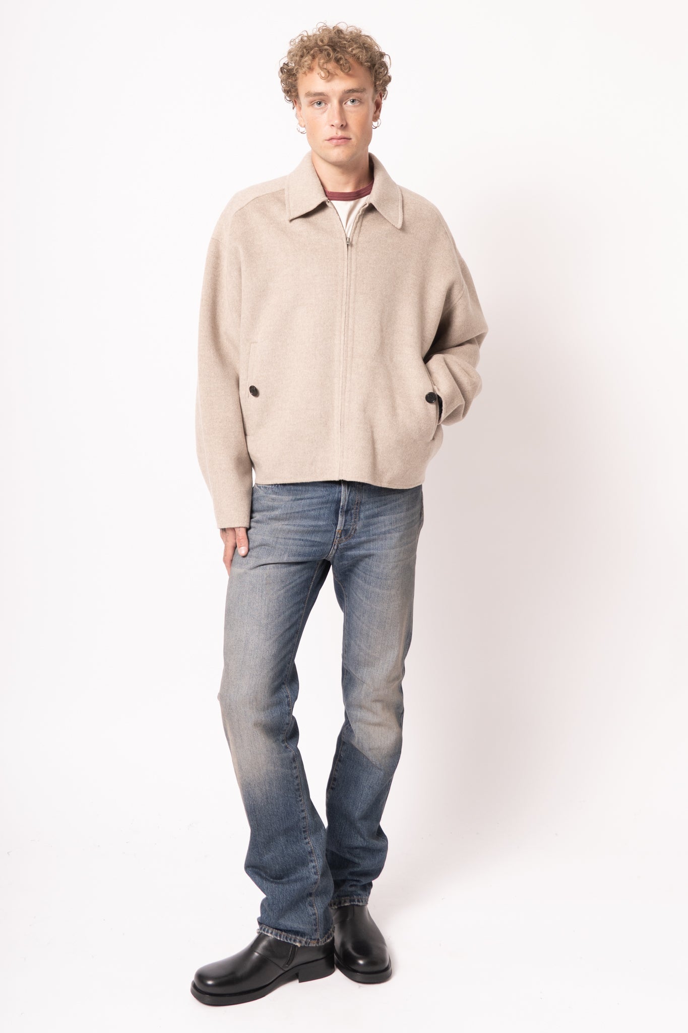 Cashmere Blend Jacket Oatmeal Melange
