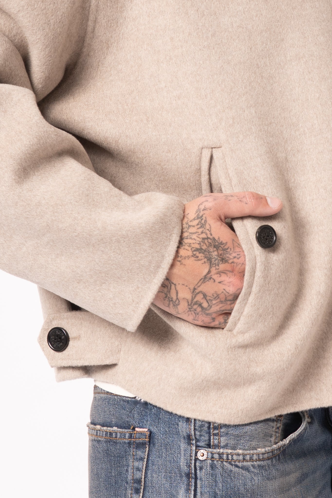 Cashmere Blend Jacket Oatmeal Melange