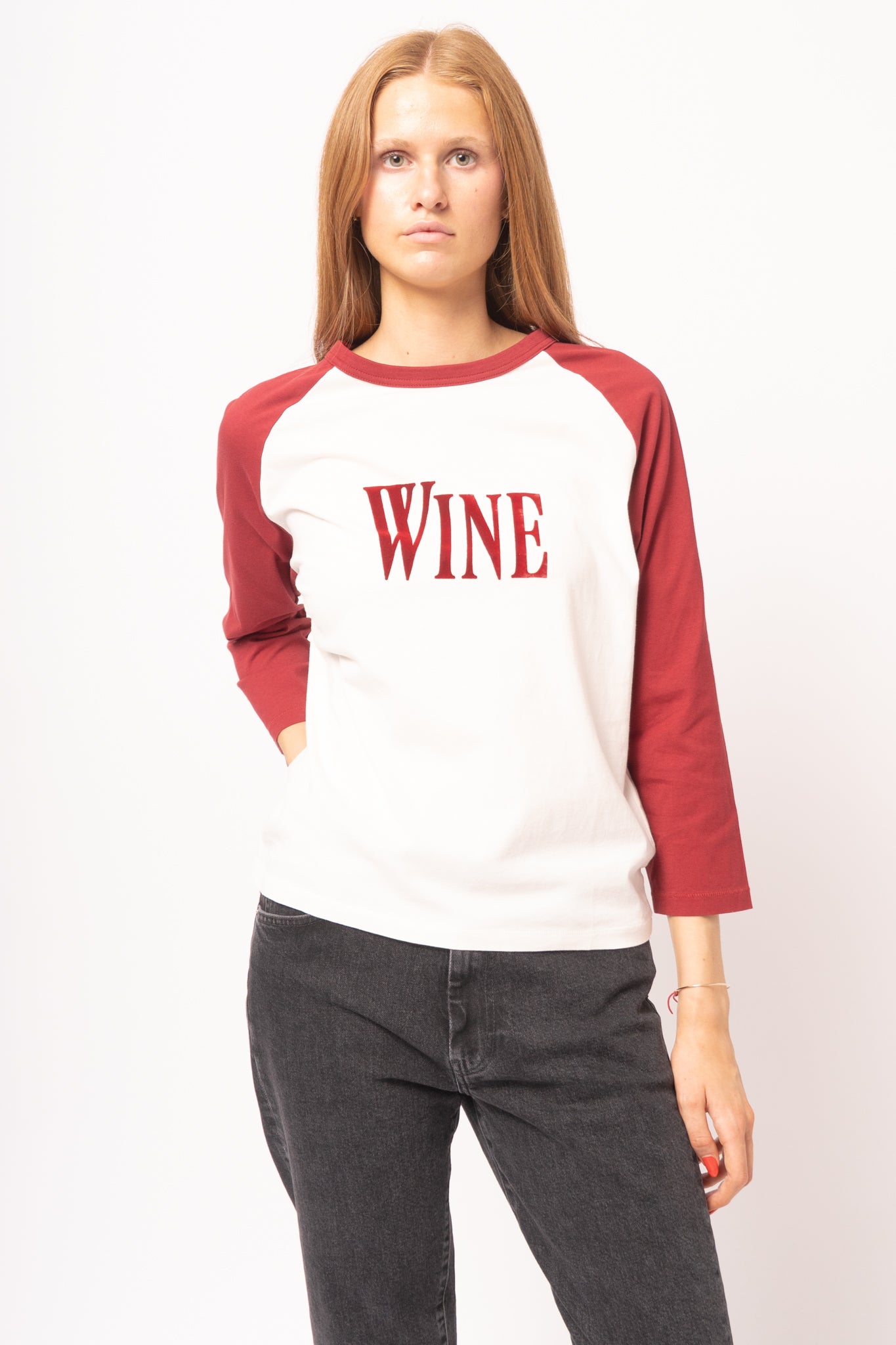 Wine Graphic T-Shirt Burgundy/White