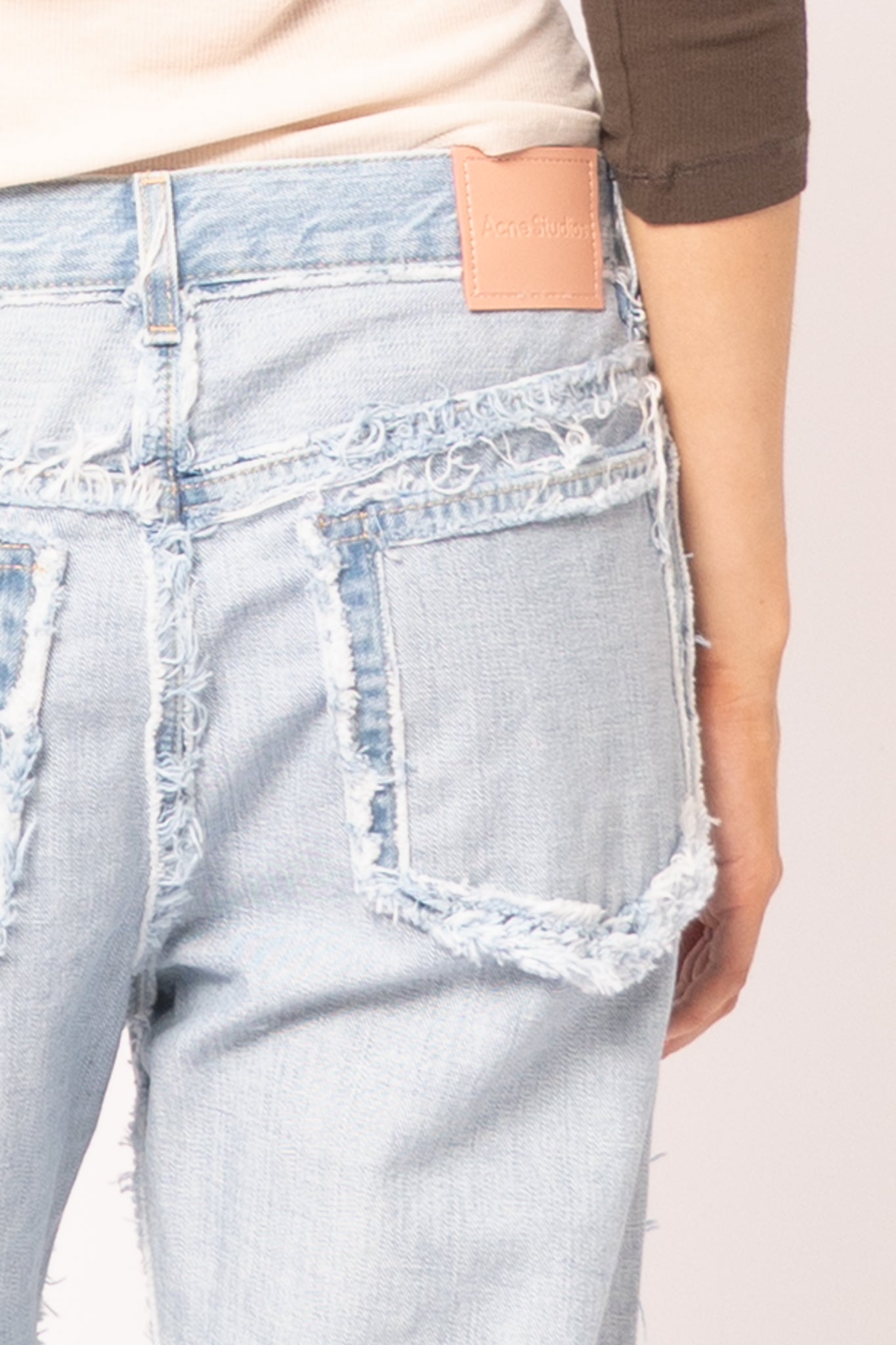 Frayed Denim Jeans Light Blue