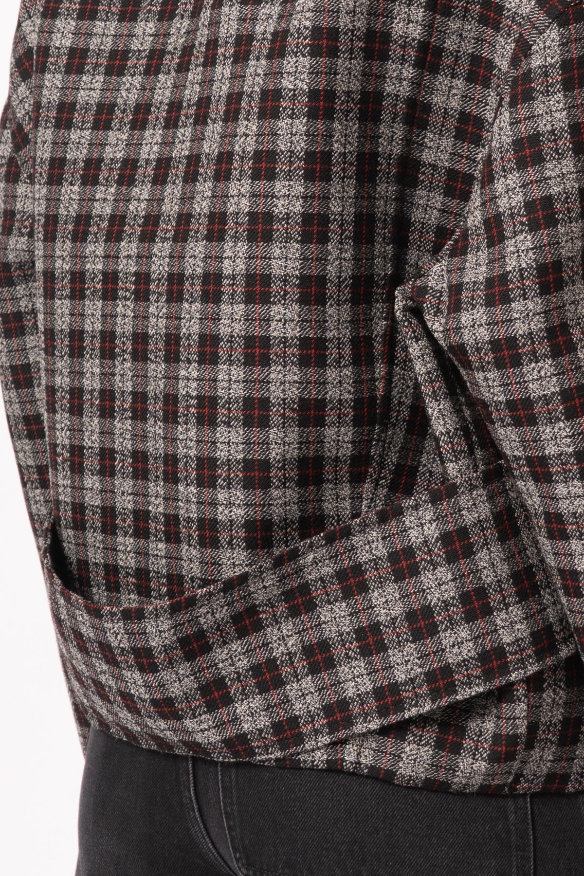 Checkered Wool Zip Jacket