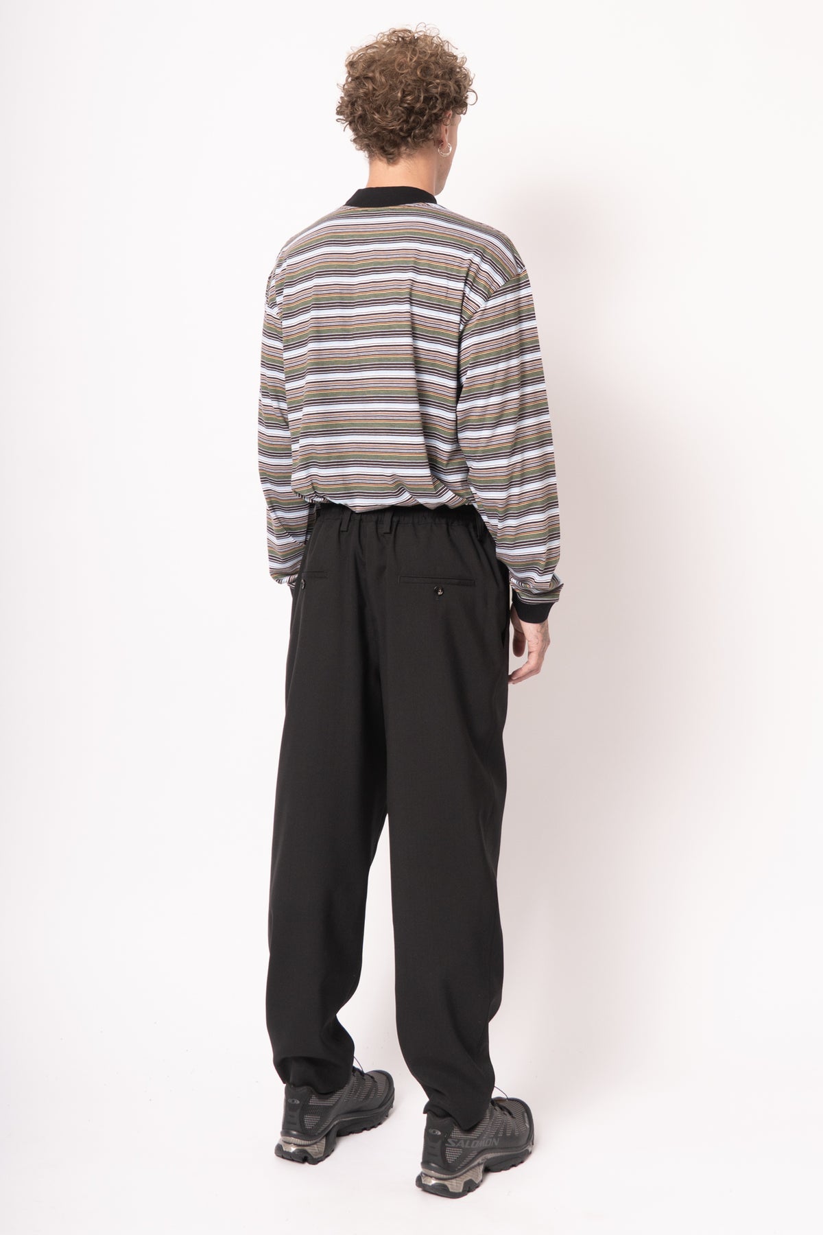 Tropical Wool Crop Pants Black