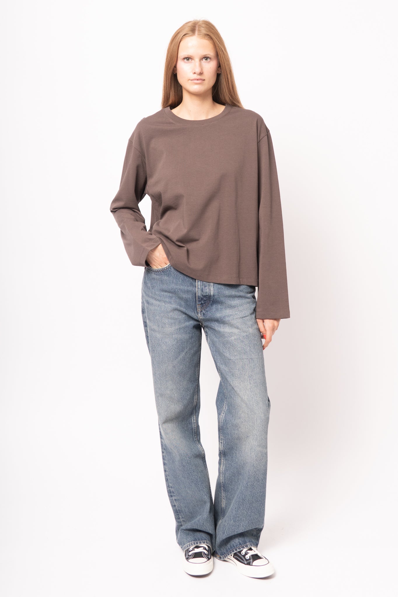 Madison LS T-Shirt Seal Brown