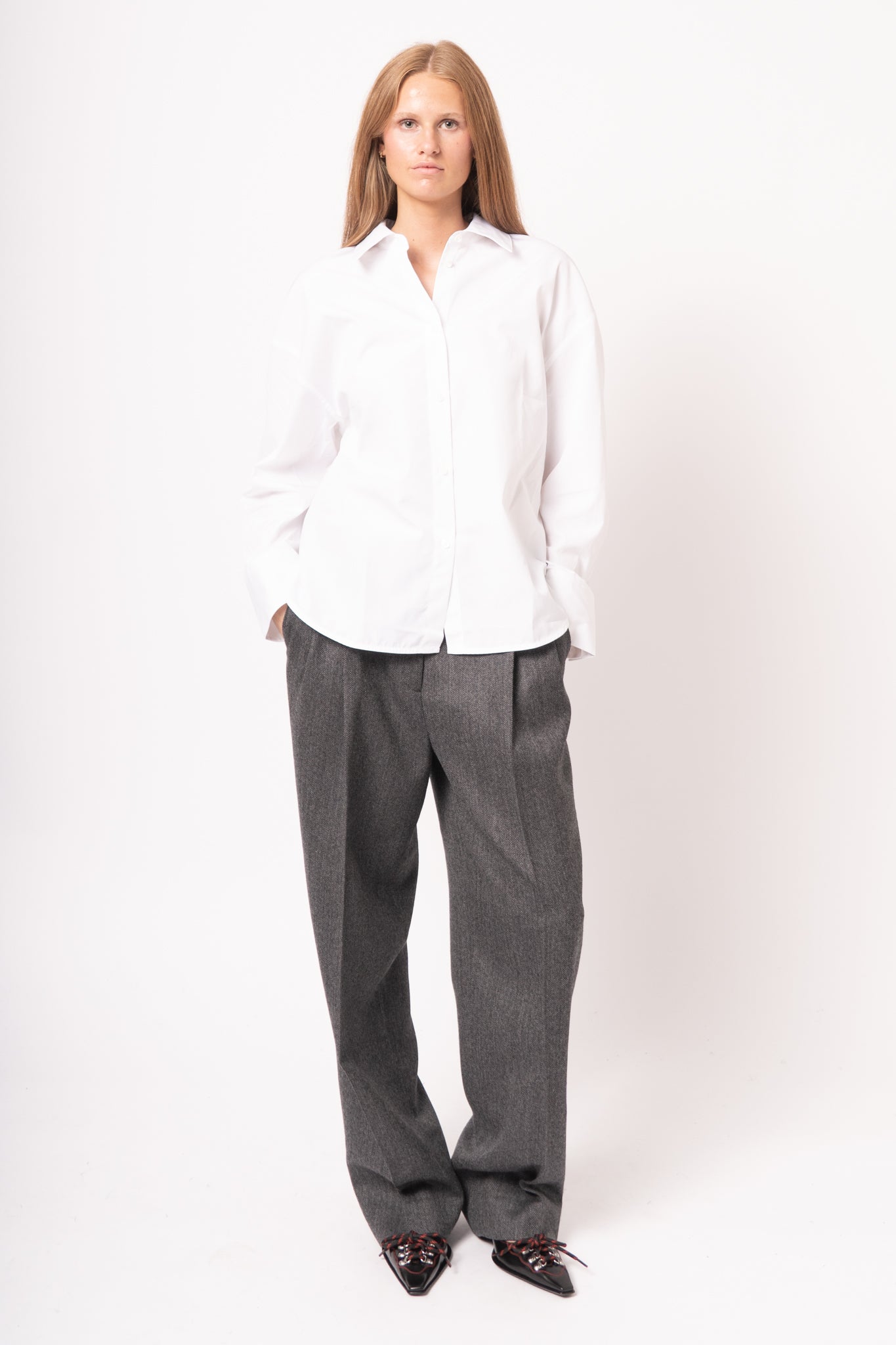 Boxy Poplin Shirt White