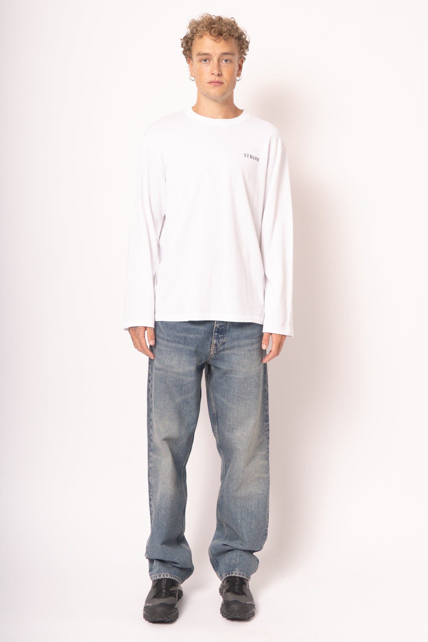 Nicholasst Logo LS T-Shirt White