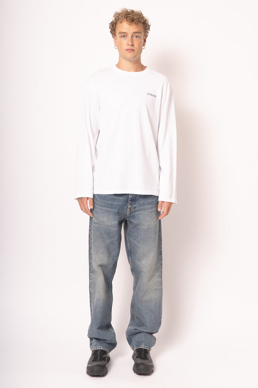 Nicholasst Logo LS T-Shirt White