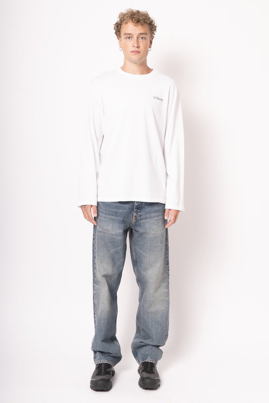Nicholasst Logo LS T-Shirt White