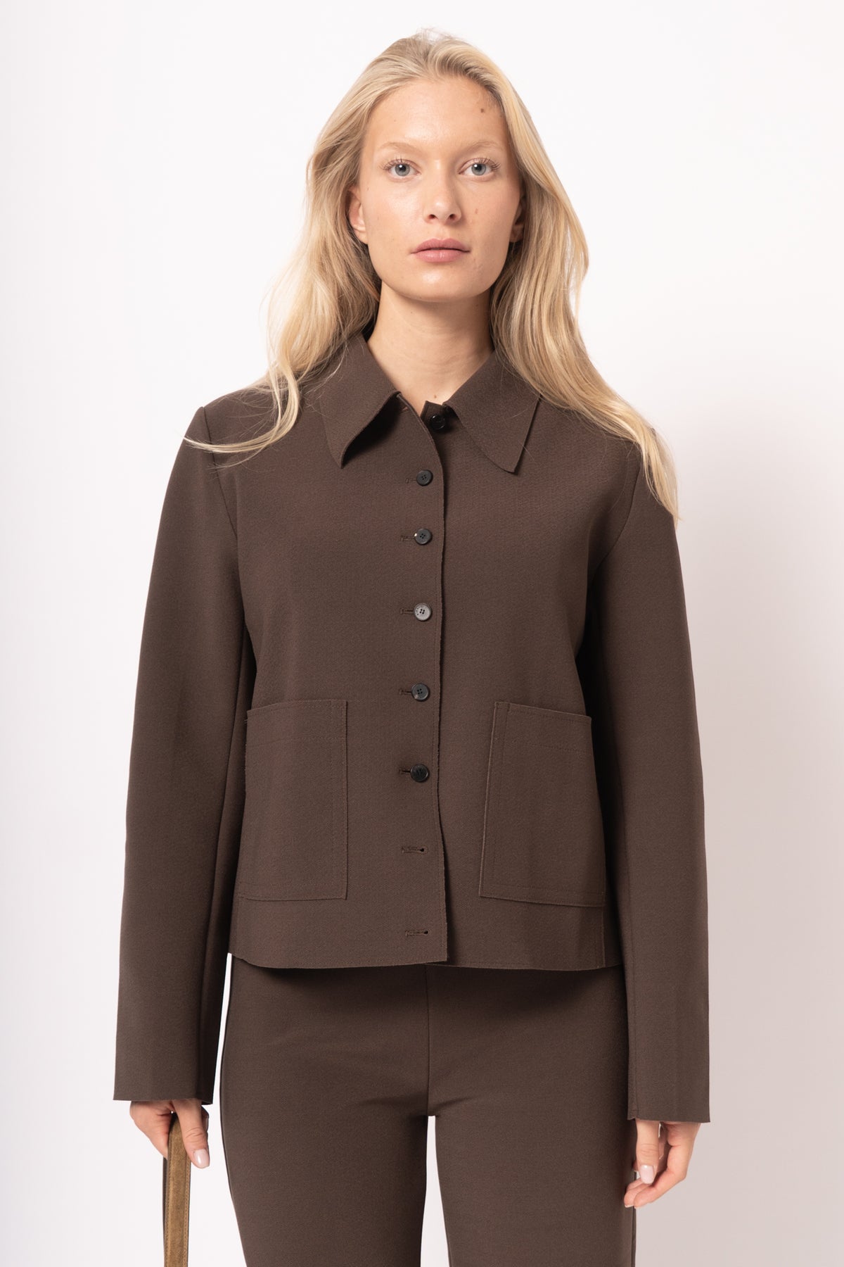 Lay3 Point Collar Jacket Cocoa Brown