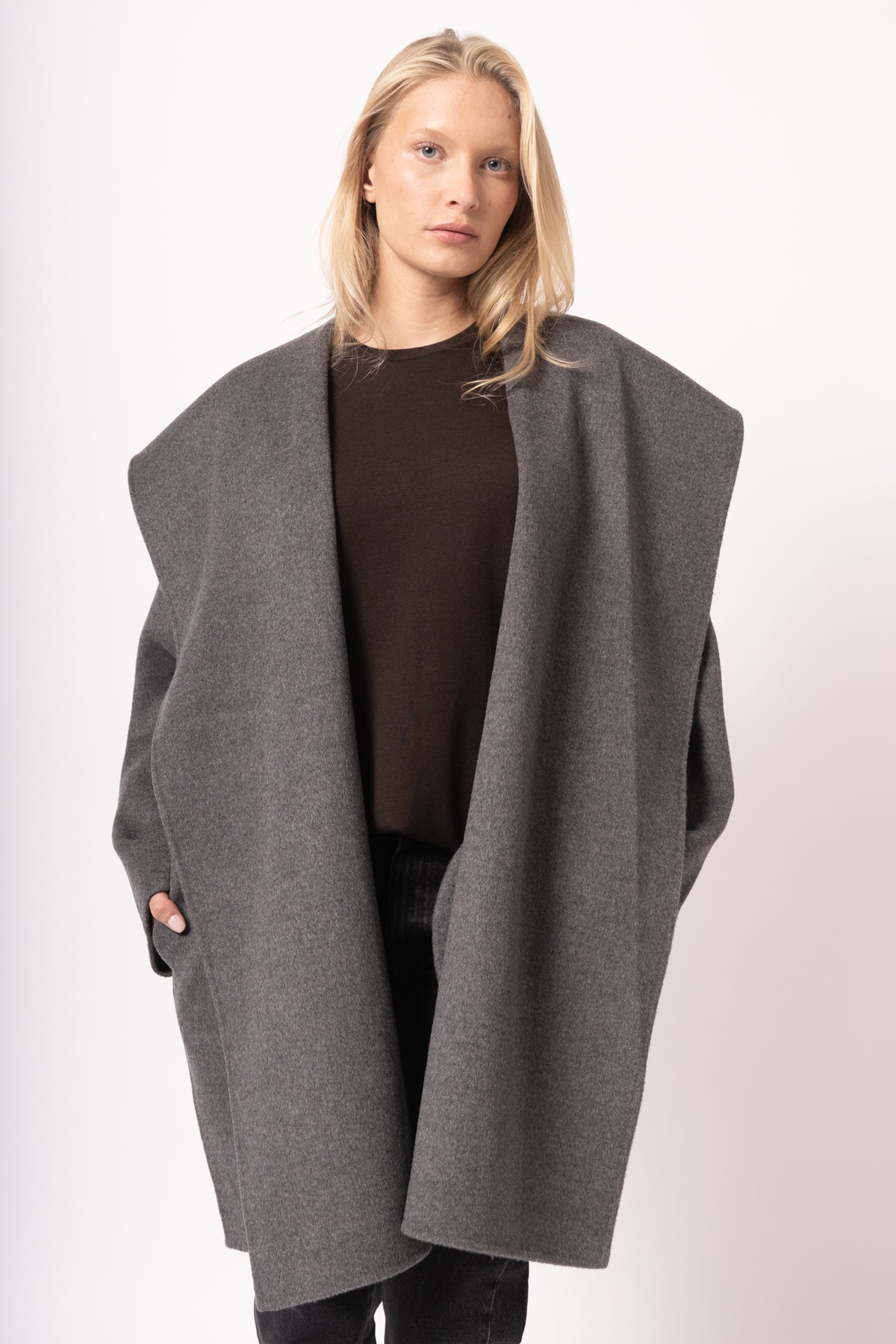 Hoodie Coat Pale Grey Melange