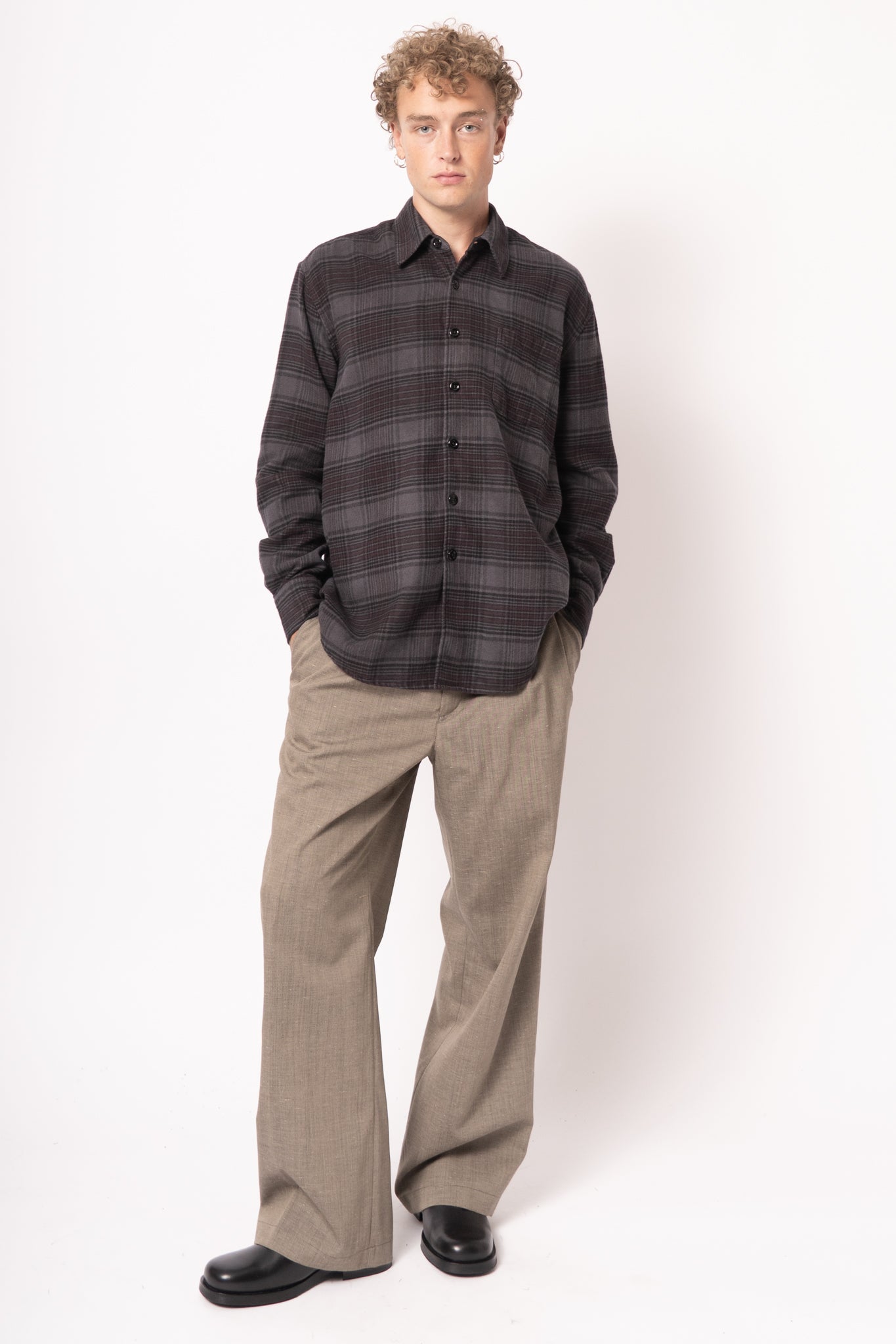 Above Shirt Faded Nocturne Check Flannel