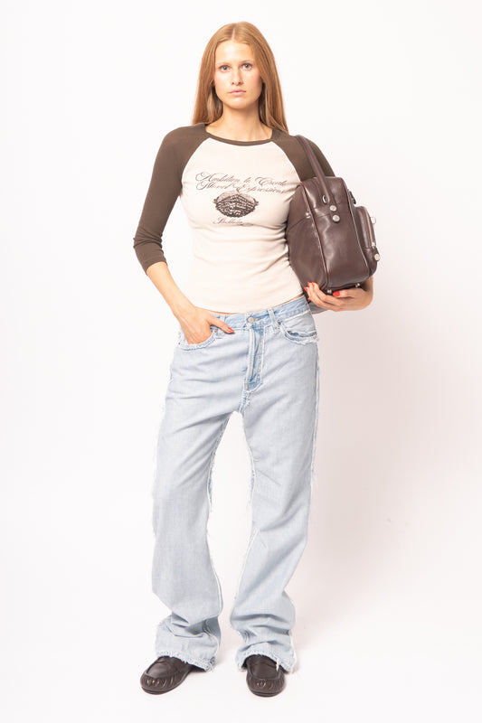 Jersey T-Shirt With Logo Beige/Brown