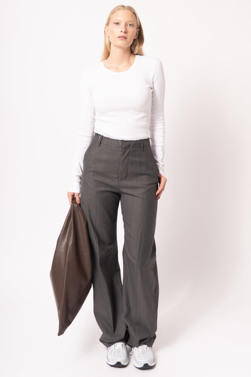 Wide Leg Tailored Trousers Grey