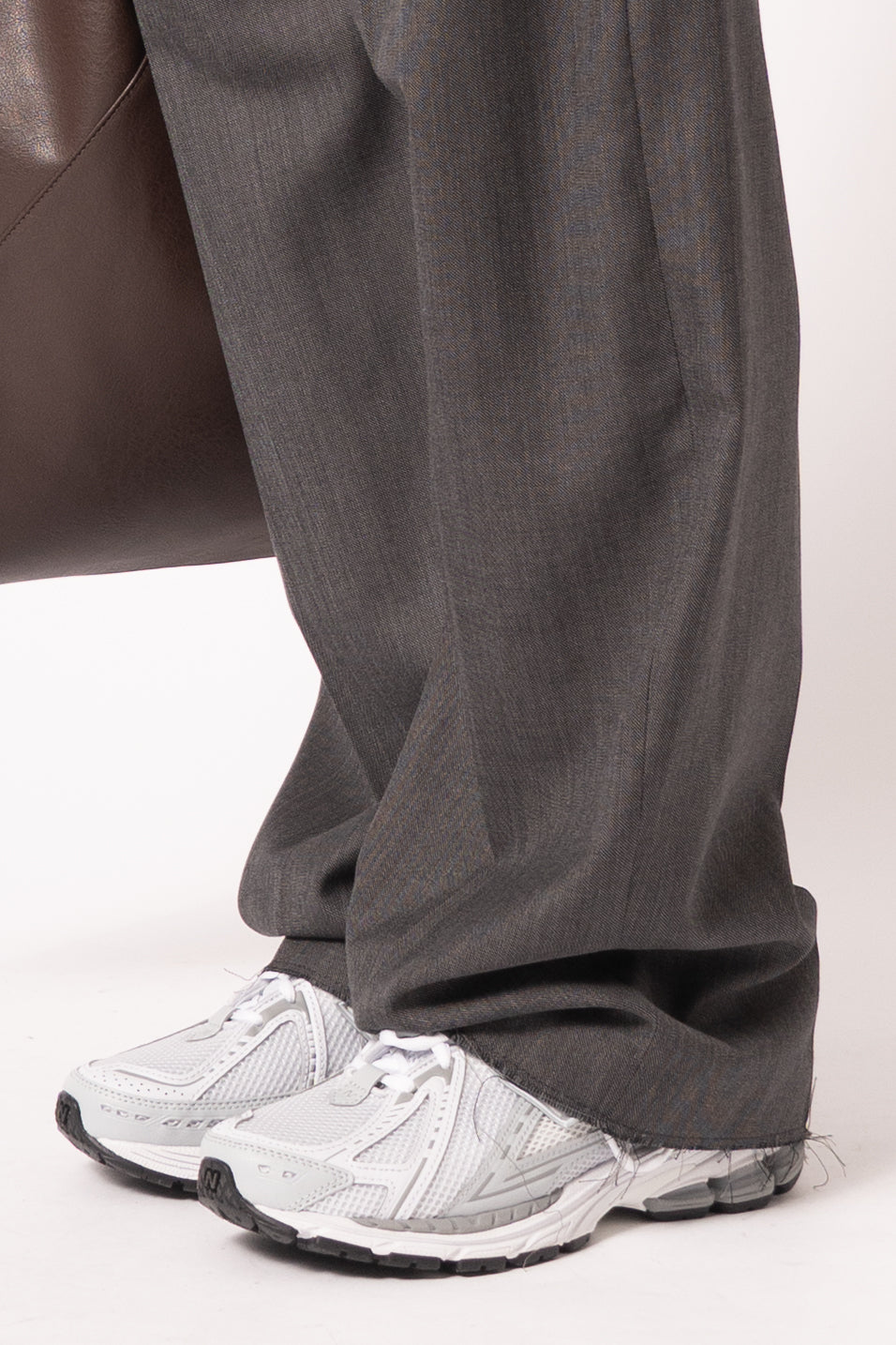 Wide Leg Tailored Trousers Grey