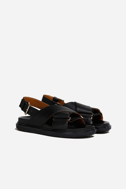Fussbett Sandal Black Leather