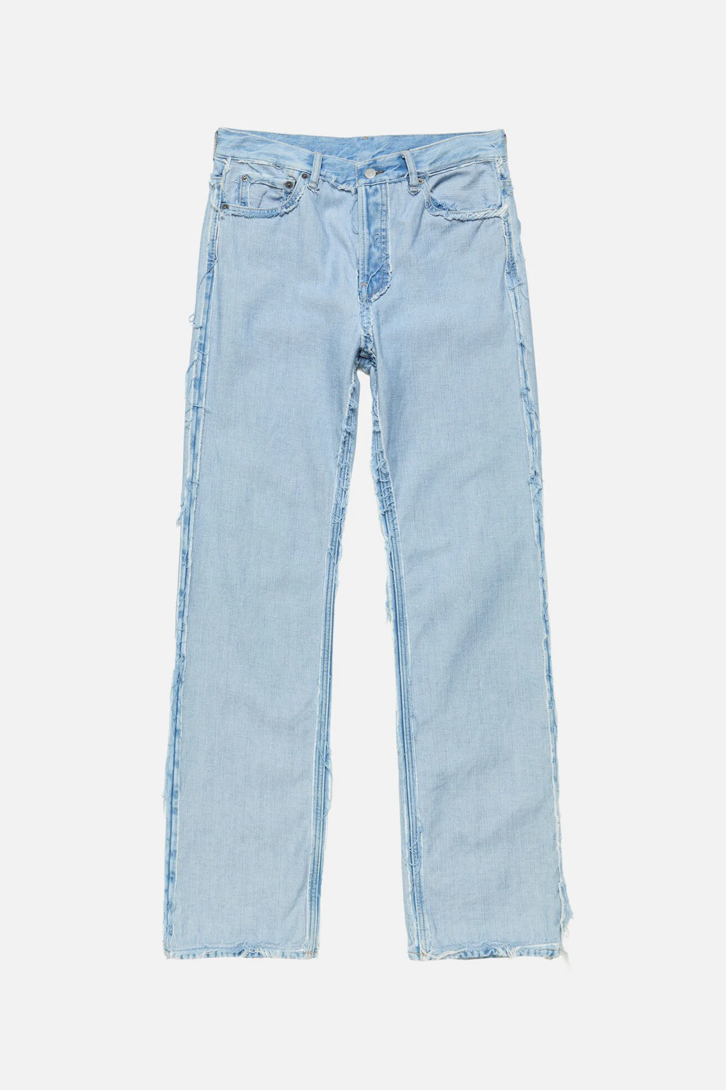 Frayed Denim Jeans Light Blue