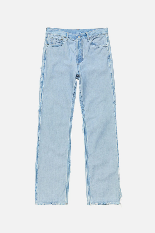 Frayed Denim Jeans Light Blue