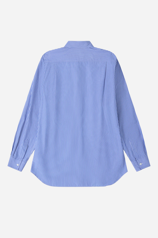 Circle Pattern Stripe Shirt Blue Stripe