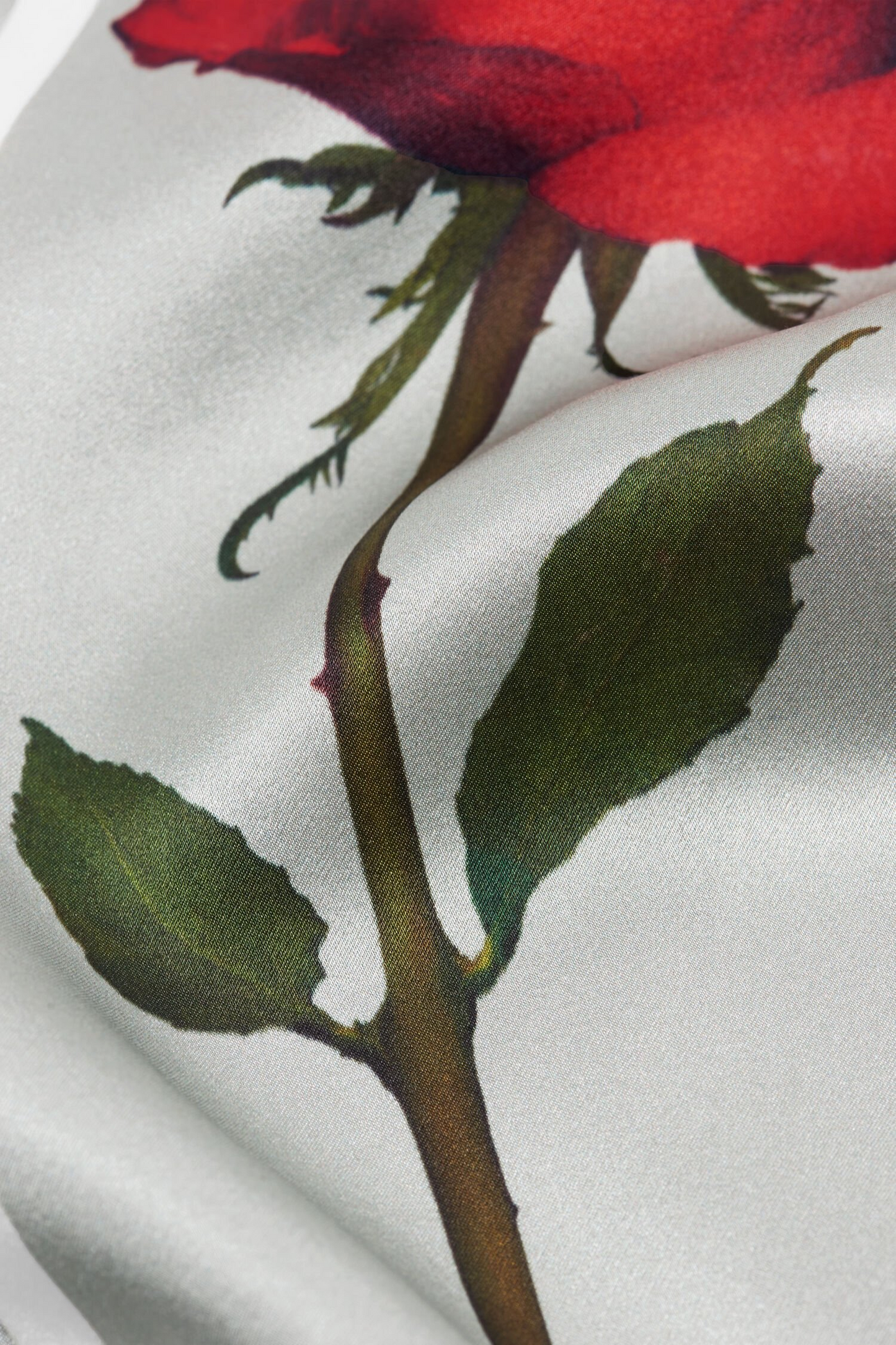 Thin Silk Satin Scarf White