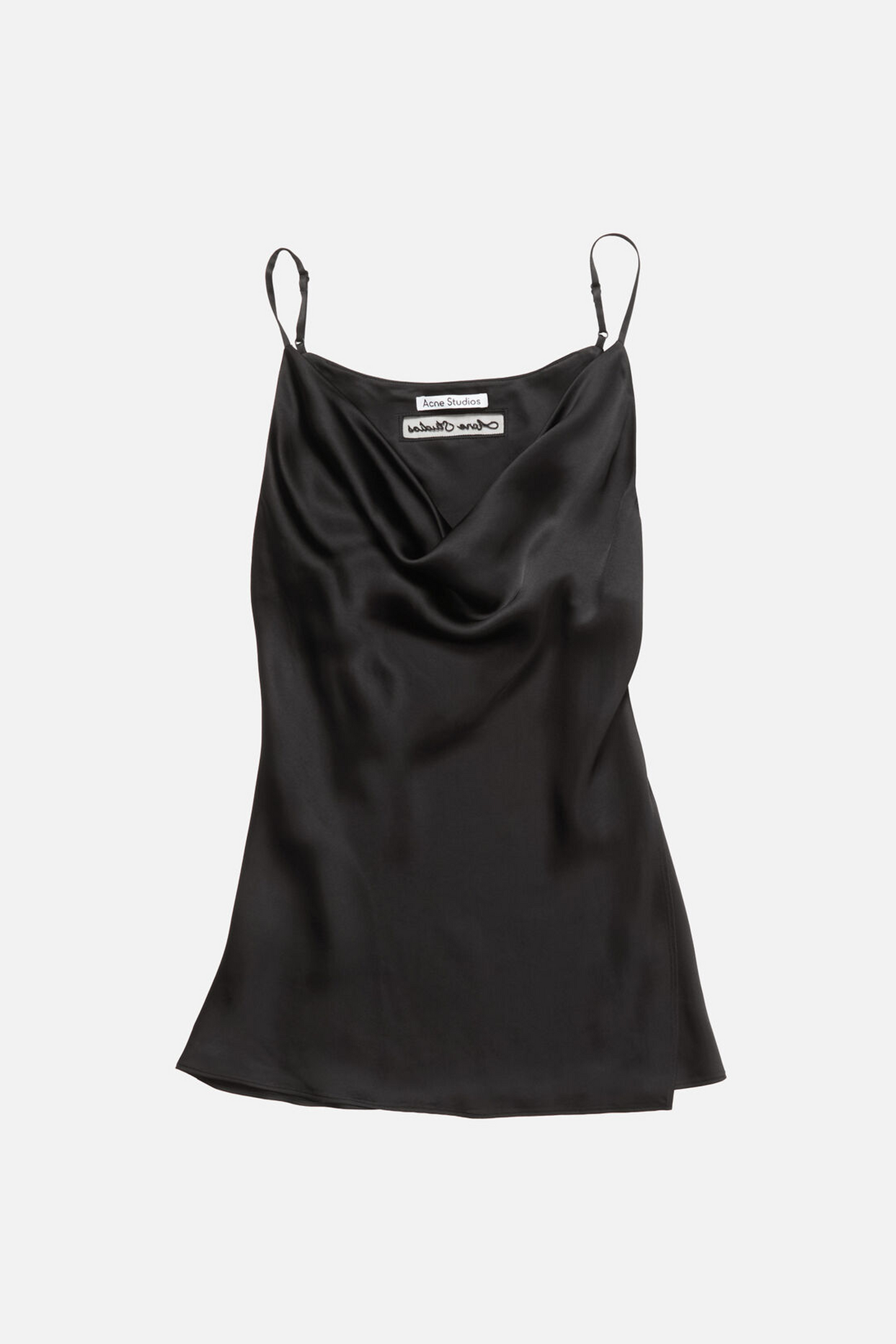 Shiny Satin Tank Top Black