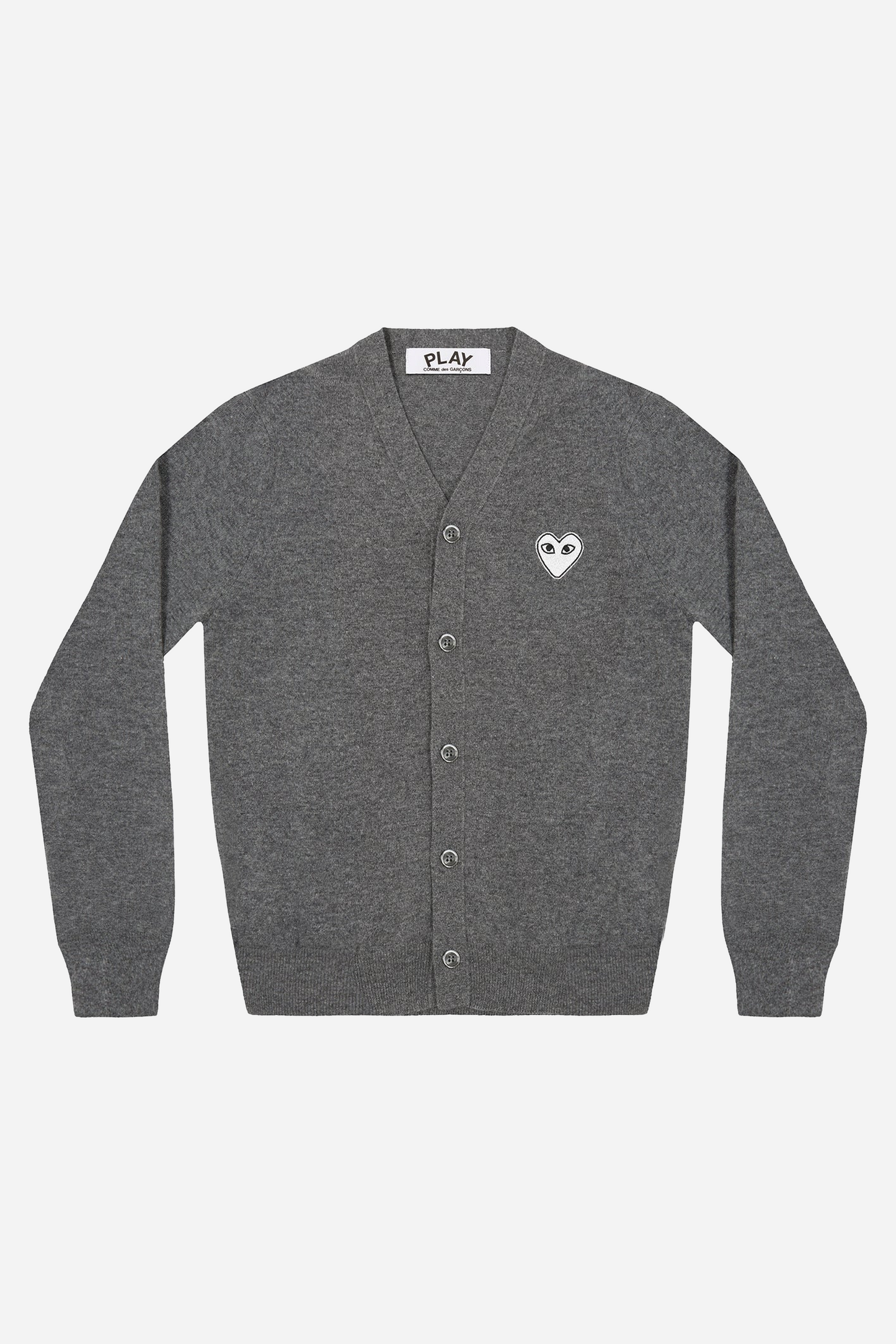 White Heart Cardigan Grey