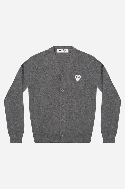White Heart Cardigan Grey