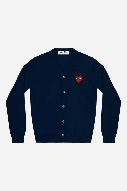 Red Heart Cardigan Navy