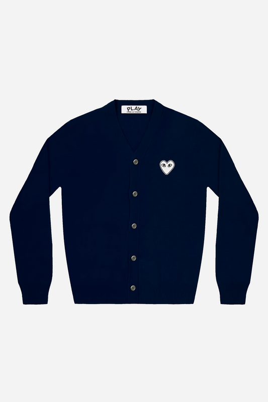 White Heart Cardigan Navy
