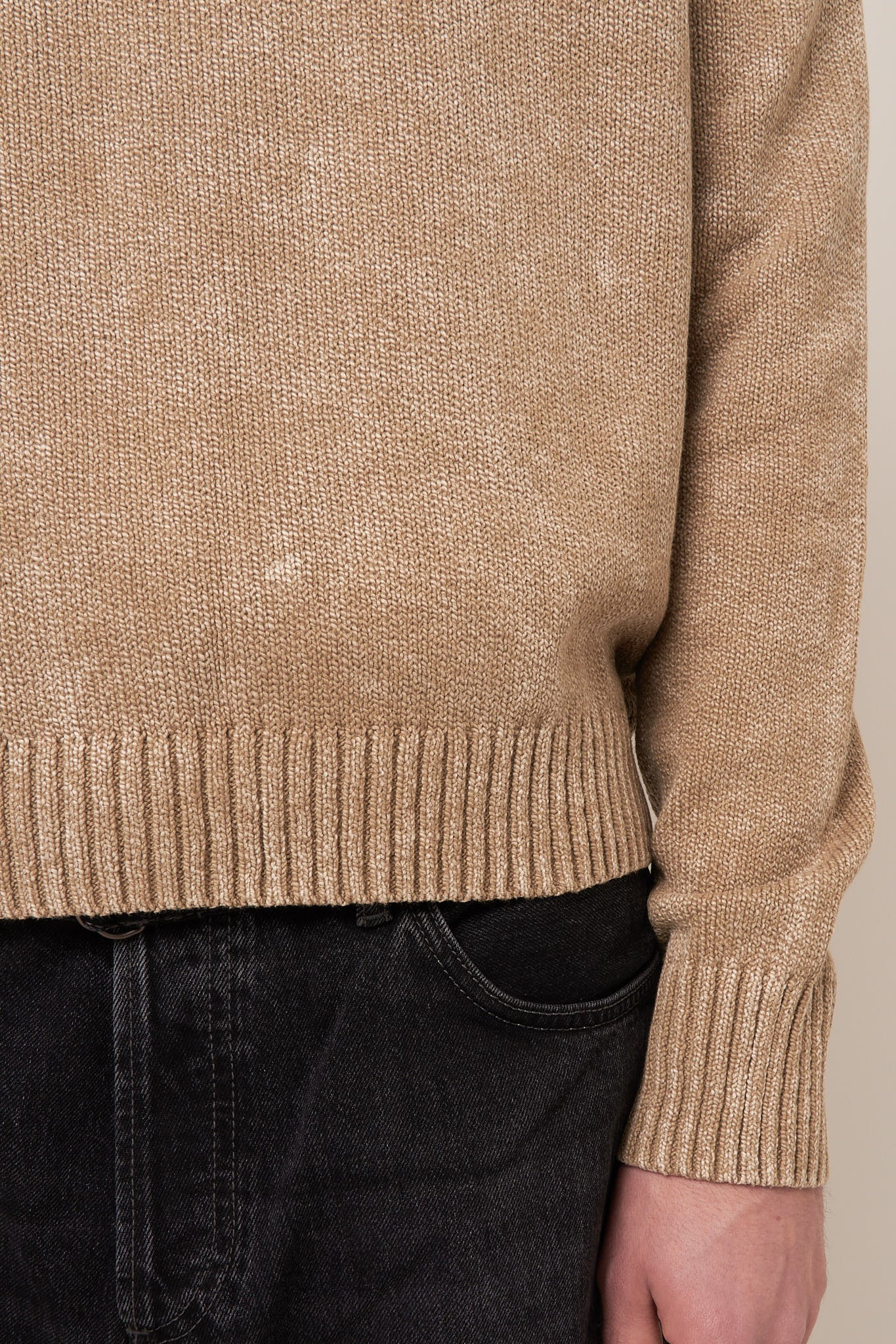 Crew Neck Cotton Jumper Olive Green